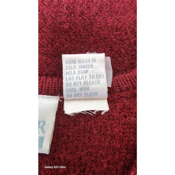 Vtg Van Heusen Burgundy Wool Zip Sweater Vest Sleeveless Womens XL/TG Preppy - Picture 7 of 8